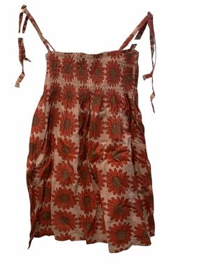 Raj Kids Sunflower Smocked Dress Tie Strap Size 5
